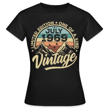 Born in July 1969 Born in July 1969 Born in July 1969 - Women's T-Shirt - black - Front - AI Model Female 172 dark (172cm)