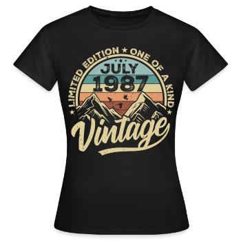 Born in July 1987 Born in July 1987 Born in July 1987 - Women's T-Shirt - black - Front - AI Model Female 172 dark (172cm)