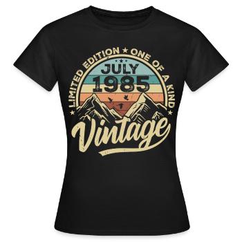 Born in July 1985 Born in July 1985 Born in July 1985 - Women's T-Shirt - black - Front - AI Model Female 172 dark (172cm)