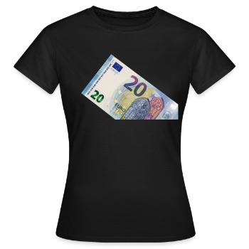 20 euros - T-shirt Femme - noir - Devant - AI Model Female 172 dark (172cm)