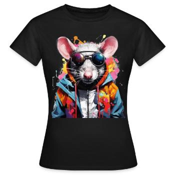 Rongeur - T-shirt Femme - noir - Devant - AI Model Female 172 dark (172cm)