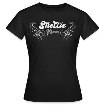 Sheltie T-Shirt Sheltie Mom Shetland sheepdog - Women's T-Shirt - black - Front - AI Model Female 172 dark (172cm)