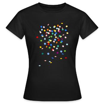 CONFETTI - Women's T-Shirt - black - Front - AI Model Female 172 dark (172cm)