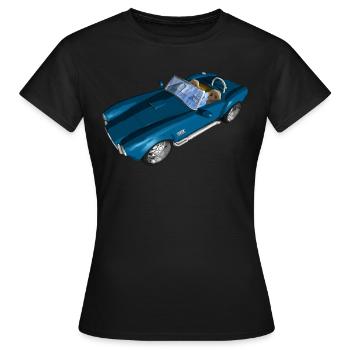 Sportwagen, Rennwagen, Classic Car, cabriolette - Frauen T-Shirt - Schwarz - Vorne - AI Model Female 172 dark (172cm)