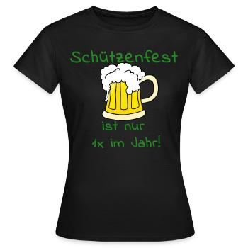 Schützenfest ist jedes Jahr - Frauen T-Shirt - Schwarz - Vorne - AI Model Female 172 dark (172cm)