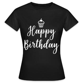 Joyeux anniversaire - T-shirt Femme - noir - Devant - AI Model Female 172 dark (172cm)