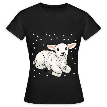 Baby Lamm Schaf Frohe Ostern Schnee Schafe - Frauen T-Shirt - Schwarz - Vorne - AI Model Female 172 dark (172cm)
