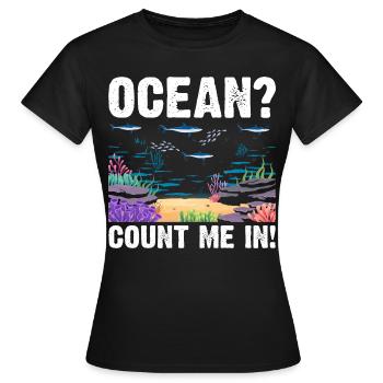 Ocean Zooologist Marine Biologist Marine Marine Biology - Women's T-Shirt - black - Front - AI Model Female 172 dark (172cm)
