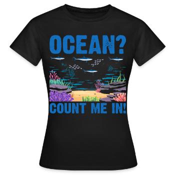 Ocean Zooologist Marine Biologist Marine Marine Biology - Women's T-Shirt - black - Front - AI Model Female 172 dark (172cm)