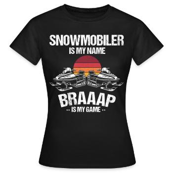 Motoneige et Skidoo Design - T-shirt Femme - noir - Devant - AI Model Female 172 dark (172cm)