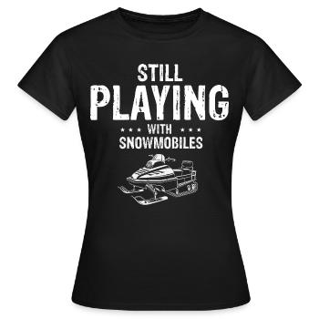 Motoneige et Skidoo Design - T-shirt Femme - noir - Devant - AI Model Female 172 dark (172cm)