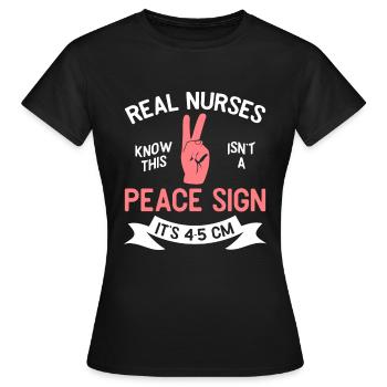 Hebammen wissen was dieses Zeichen bedeutet - Frauen T-Shirt - Schwarz - Vorne - AI Model Female 172 dark (172cm)