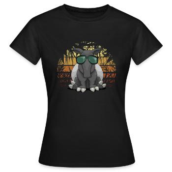 Hipster, roi de la jungle, lunettes de soleil en tapir - T-shirt Femme - noir - Devant - AI Model Female 172 dark (172cm)