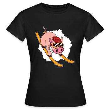 Piste boom - ski - snowboard - après ski - T-shirt Femme - noir - Devant - AI Model Female 172 dark (172cm)