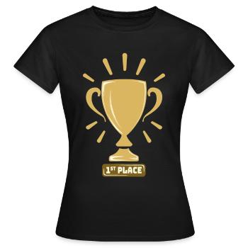 1ère place Gagnant Or Gagnant Gagnant Première victoire - T-shirt Femme - noir - Devant - AI Model Female 172 dark (172cm)