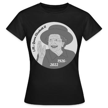 Tod Königin Elizabeth II - Frauen T-Shirt - Schwarz - Vorne - AI Model Female 172 dark (172cm)