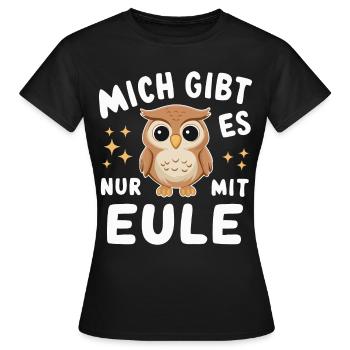 oiseau de nuit hibou hibou oiseau - T-shirt Femme - noir - Devant - AI Model Female 172 dark (172cm)