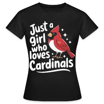 Cardinal Rouge Cardinal Vogel Rouge Cardinal - T-shirt Femme - noir - Devant - AI Model Female 172 dark (172cm)