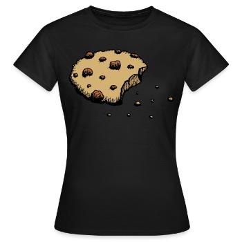 Cookie biscuit with crumbs nibbles pastry present - Women's T-Shirt - black - Front - AI Model Female 172 dark (172cm)