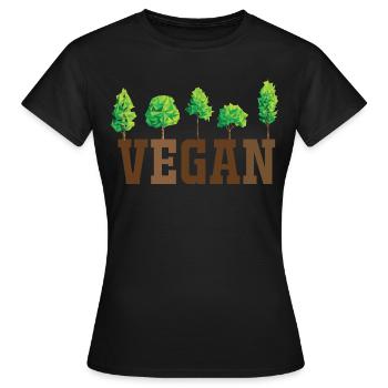 Vegan Shirt · Bäumen · Gesundes Essen Geschenk - Frauen T-Shirt - Schwarz - Vorne - AI Model Female 172 dark (172cm)