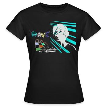 rave - T-shirt Femme - noir - Devant - AI Model Female 172 dark (172cm)