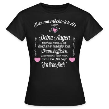 Liebeserklärung Valentinstag Geschenk - Frauen T-Shirt - Schwarz - Vorne - AI Model Female 172 dark (172cm)
