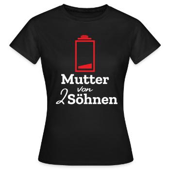 Muttertag Mama von 2 Söhnen Geschenk Mutter Jungs - Frauen T-Shirt - Schwarz - Vorne - AI Model Female 172 dark (172cm)