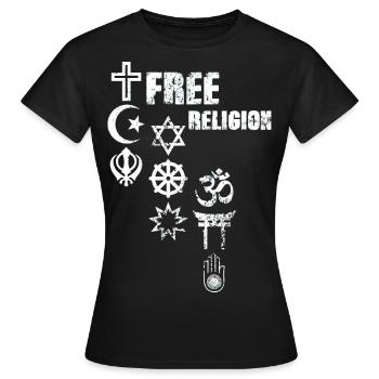 Freedom is our Religion 2022,freedom,religion - Women's T-Shirt - black - Front - AI Model Female 172 dark (172cm)
