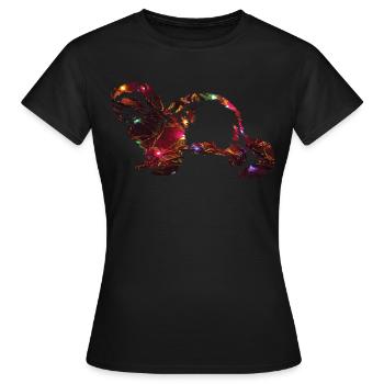 Marder mit buntem Muster - Frauen T-Shirt - Schwarz - Vorne - AI Model Female 172 dark (172cm)
