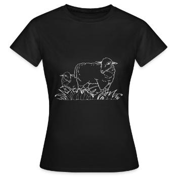 Troupeau de moutons - T-shirt Femme - noir - Devant - AI Model Female 172 dark (172cm)