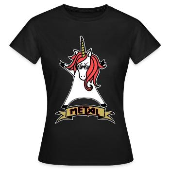 Licorne Métal - Licorne - Métal - Musique - T-shirt Femme - noir - Devant - AI Model Female 172 dark (172cm)
