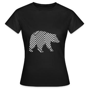 Ours géométrique - Géométrie Conception d’un ours - T-shirt Femme - noir - Devant - AI Model Female 172 dark (172cm)