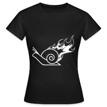 Escargot - Escargot - En Feu - T-shirt Femme - noir - Devant - AI Model Female 172 dark (172cm)