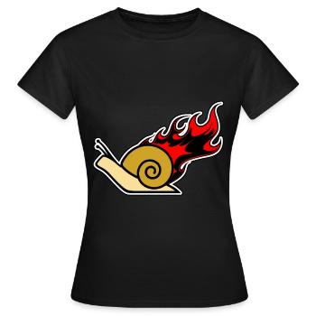 Schnecke - Snail - on Fire - Frauen T-Shirt - Schwarz - Vorne - AI Model Female 172 dark (172cm)