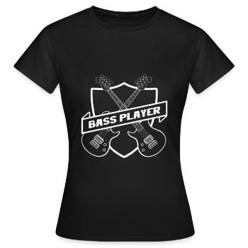 Bass Player - Play some Guitar - Play some Bass - Frauen T-Shirt - Schwarz - Vorne - AI Model Female 172 dark (172cm)