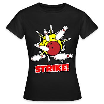 Bowling - Women's T-Shirt - black - Front - AI Model Female 172 dark (172cm)