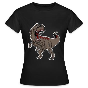 T-REX - Thyrannosaurus Rex Brown - Women's T-Shirt - black - Front - AI Model Female 172 dark (172cm)