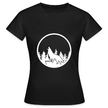Howling Wolf - Women's T-Shirt - black - Front - AI Model Female 172 dark (172cm)