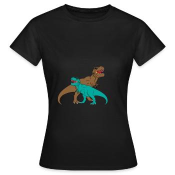 T-REX - Thyrannosaurus Rex - T-shirt Femme - noir - Devant - AI Model Female 172 dark (172cm)