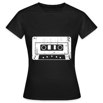 cassette - Women's T-Shirt - black - Front - AI Model Female 172 dark (172cm)