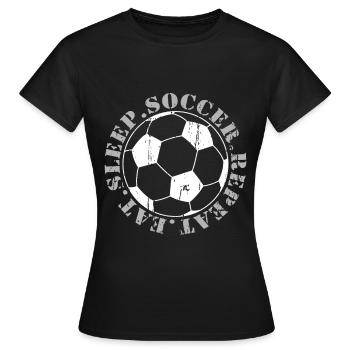 Soccer - Soccer - Women's T-Shirt - black - Front - AI Model Female 172 dark (172cm)