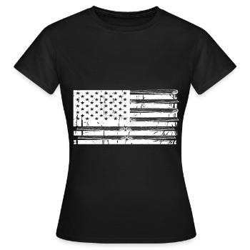 American flag baseball - Women's T-Shirt - black - Front - AI Model Female 172 dark (172cm)