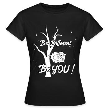 Soyez différent - soyez vous - T-shirt Femme - noir - Devant - AI Model Female 172 dark (172cm)