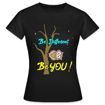 Soyez différent - soyez vous - T-shirt Femme - noir - Devant - AI Model Female 172 dark (172cm)