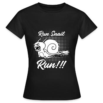 Run run d'escargot - T-shirt Femme - noir - Devant - AI Model Female 172 dark (172cm)