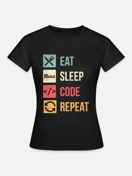 Kodowanie inżyniera oprogramowania - Dame-T-shirt - sort