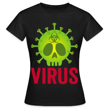 Skull virus - Women's T-Shirt - black - Front - AI Model Female 172 dark (172cm)