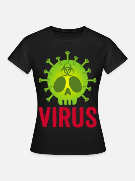 Todeskopf Virus - Frauen T-Shirt - Schwarz