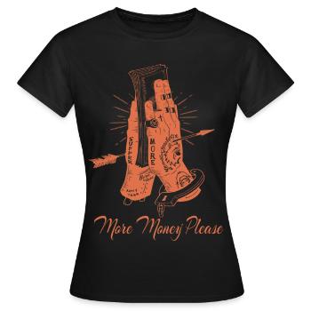 Plus d'argent s'il vous plaît - T-shirt Femme - noir - Devant - AI Model Female 172 dark (172cm)