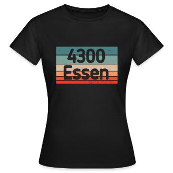 4300 Essen ville ancien code postal vintage rétro cadeau - T-shirt Femme - noir - Devant - AI Model Female 172 dark (172cm)